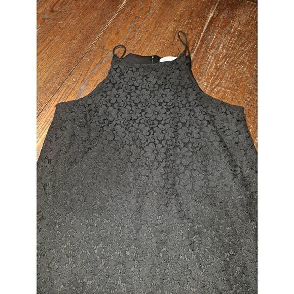 Medium Monteau LA Black Lace Sleeveless Spaghetti Strap Rear Zip Mini Dress - Picture 2 of 5
